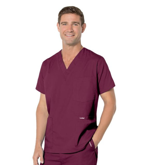 Men's 5 Pocket Scrub Top Wine LGE