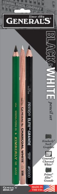 BLACK AND WHITE PENCIL 3/SET