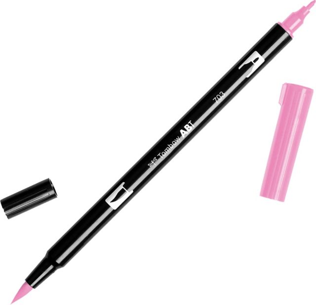 ABT DUAL BRUSH 703 PINK ROSE