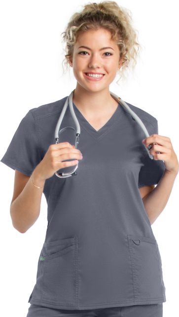 ProFlex Women's 3-Pocket V-Neck Scrub Top Steel XXtra Small