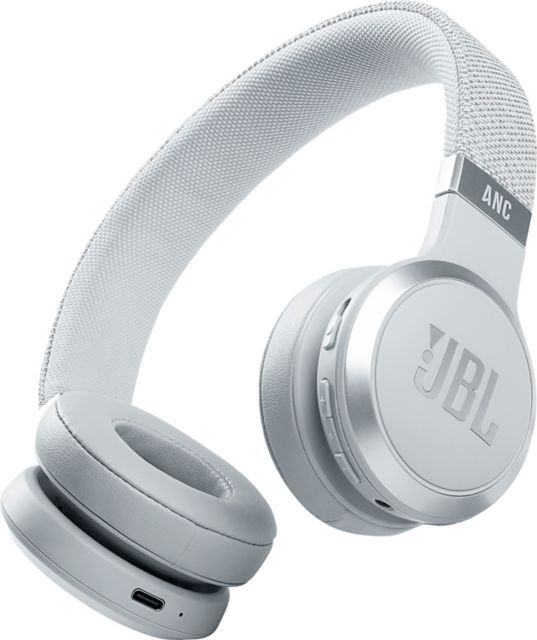 JBL Live 460NC Wireless Noise Cancelling On-Ear Headphones, White