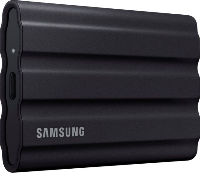 T7 Shield 2TB, External USB 3.2 Gen 2 Rugged SSD IP65 Water Resistant (Black) - ONLINE ONLY