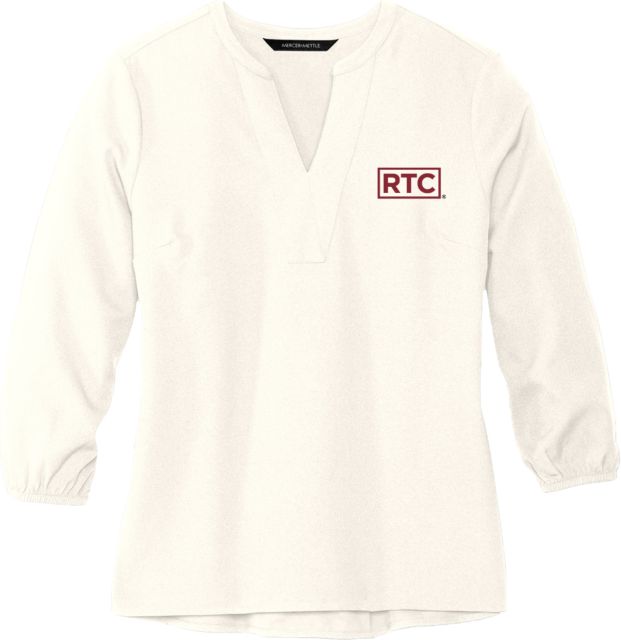Renton Mercer + Mettle Womens Ivory 3/4 Sleeve Crepe Blouse RTC - ONLINE ONLY